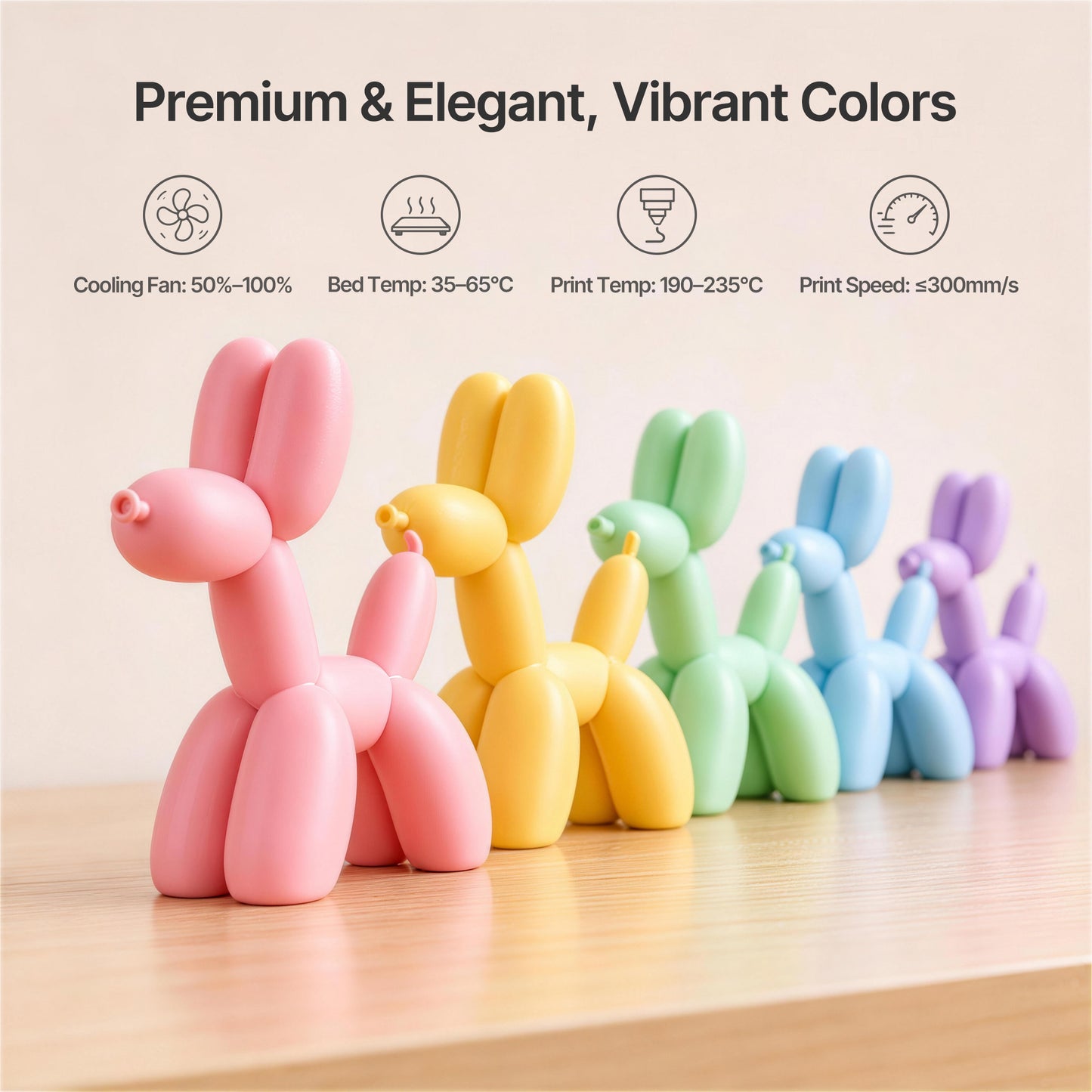 Flowfil Matte PLA Filament 1.75mm 1KG Non-Gloss Finish for 3D Printing（10pcs）