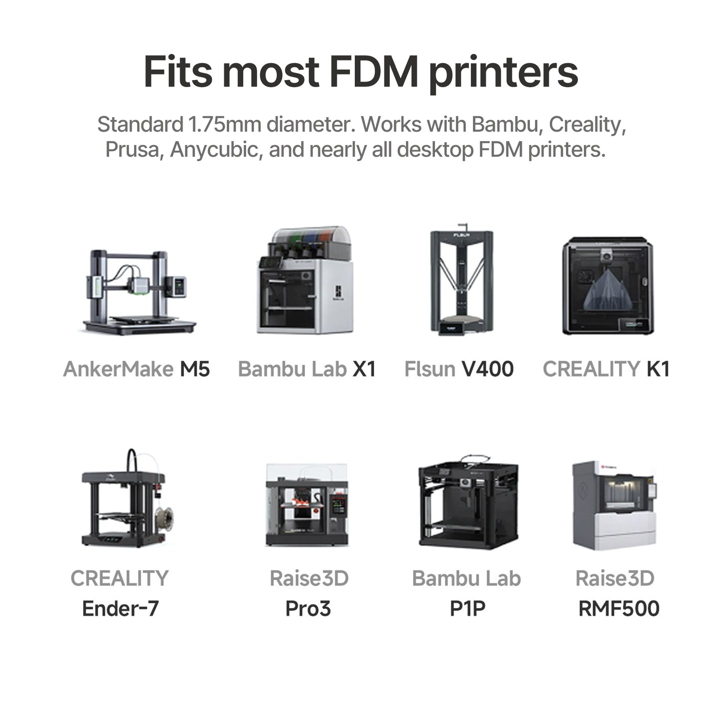 Flowfil Matte PLA Filament 1.75mm 1KG Non-Gloss Finish for 3D Printing（10pcs）